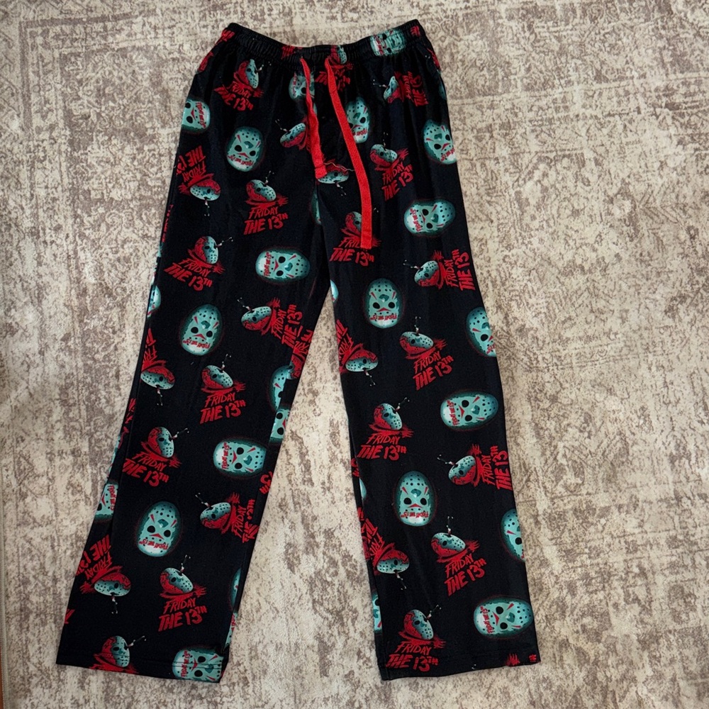 Women's Horror-Themed Pajama Pants - Black and Red